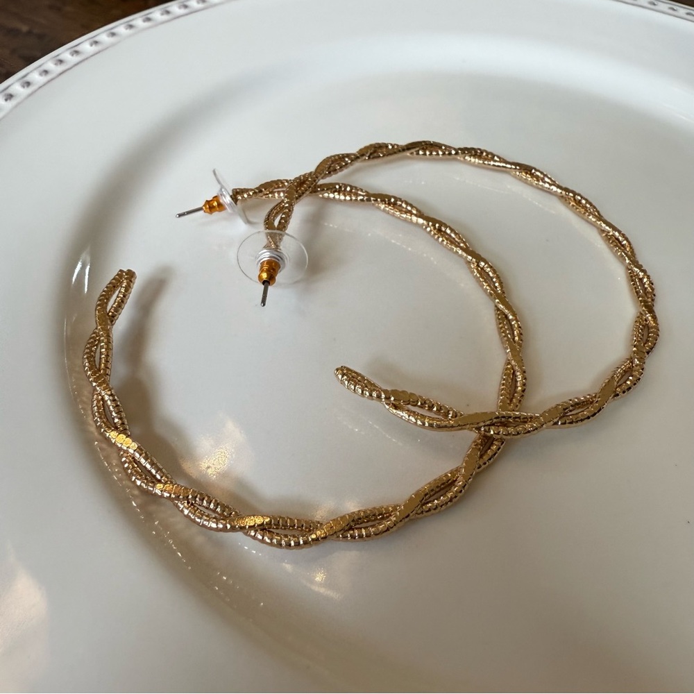 Park Lane Gold Twisted Hoop Earrings